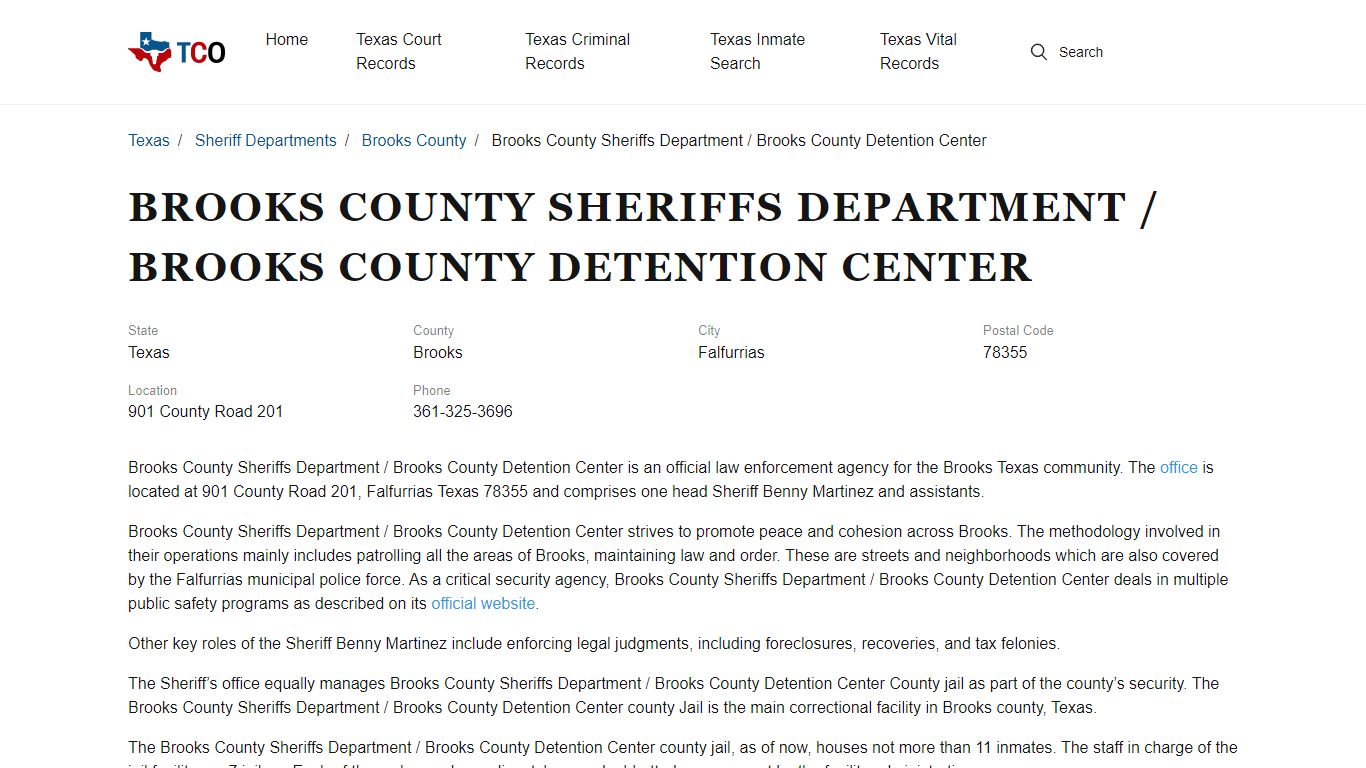 Brooks County Sheriffs Department / Brooks County Detention Center